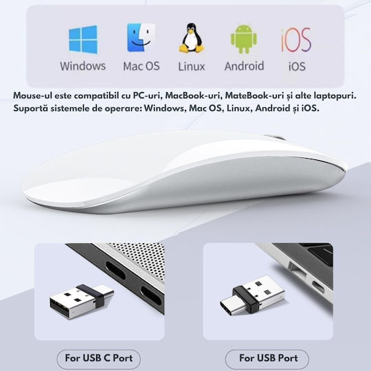 Qova Kabelloses Ergonomisches Bluetooth Mäuse Weiß