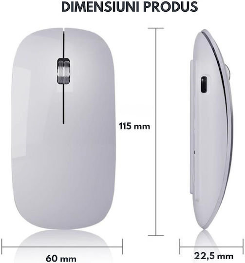 Qova Kabelloses Ergonomisches Bluetooth Mäuse Weiß