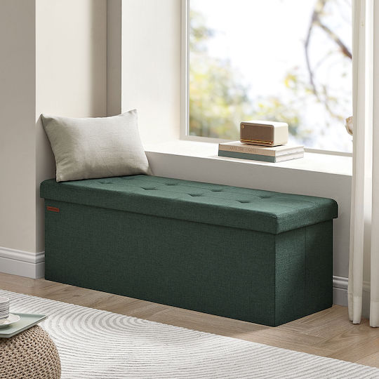 Taburet cu Spațiu de Depozitare din Lemn Verde 110x38x38cm