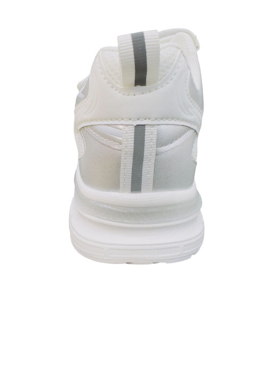 Kids Sneakers with Hoop & Loop Closure White