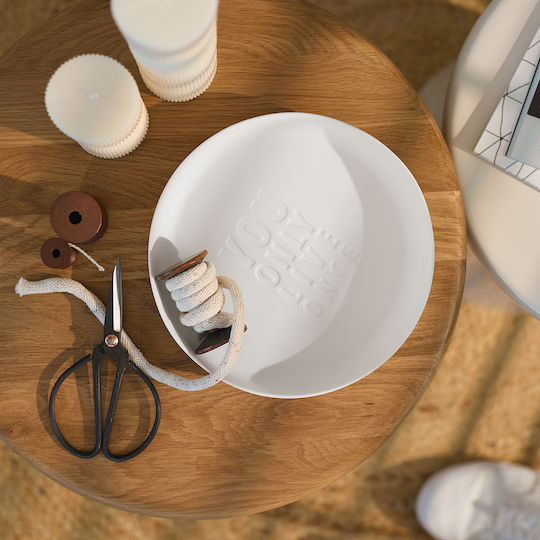 Raeder World Of Words Decorative Porcelain Bowl White 22x22x3.4cm