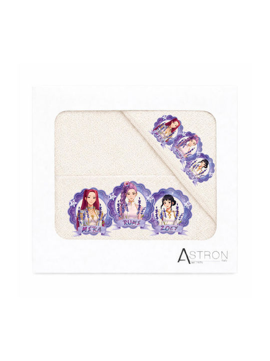 Astron Italy Комплект Бебешки Кърпи 2бр Girls Band Екрю Тегло 500гр/м²