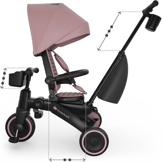 Kinderkraft Jazz 3 Convertible with Parental Handle 5 in 1 for 9 Months Pink