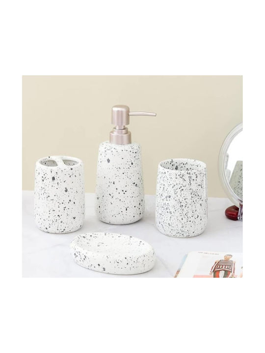 Roza Set Accesorii Pentru Baie Ceramic Alb 4 Bucăți Roza Set Accesorii Pentru Baie Ceramic Alb 4 Bucăți