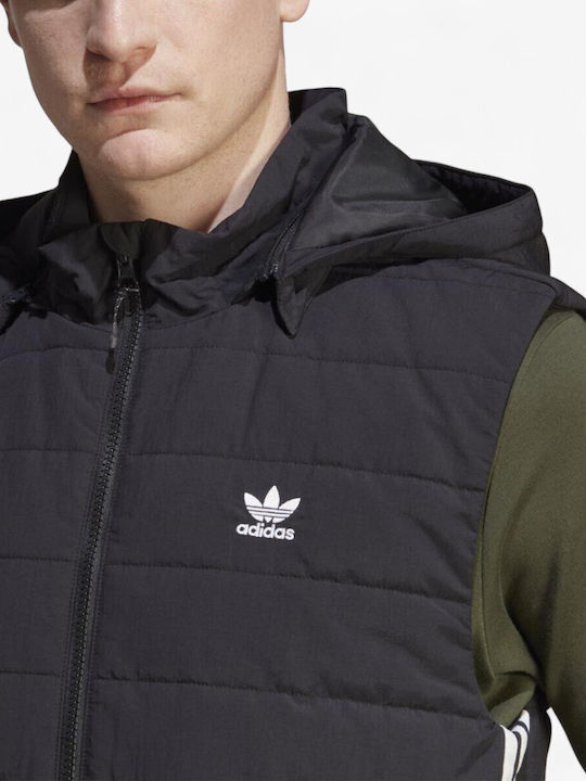 Ärmelloses Puffer Jacke Schwarz
