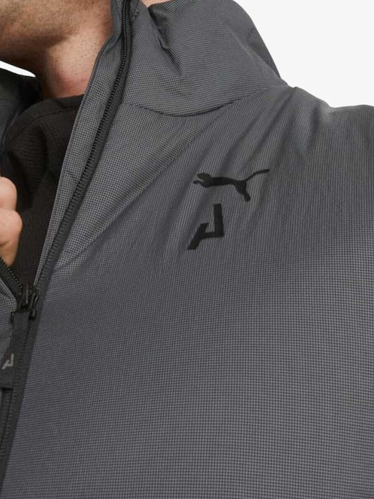 Primaloft Αμάνικο Αθλητικό Μπουφάν Αδιάβροχο Dark Grey/black