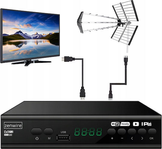 Tuner Satellite Decoder Dvb-t2 Hevc H.265 Full Hd Terrestrial Tv Usb Zenwire Dvb-t2 001