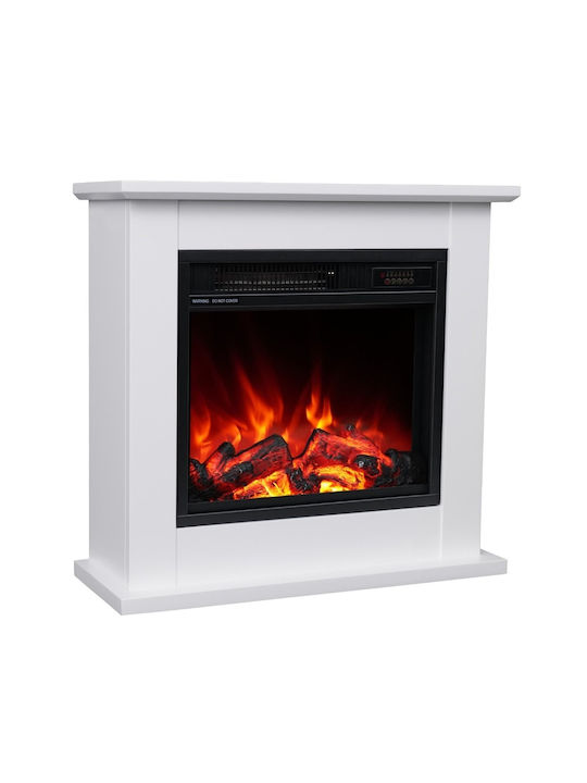 Hitense Floor Electric Fireplace 1350W 64.5x23.5cm White