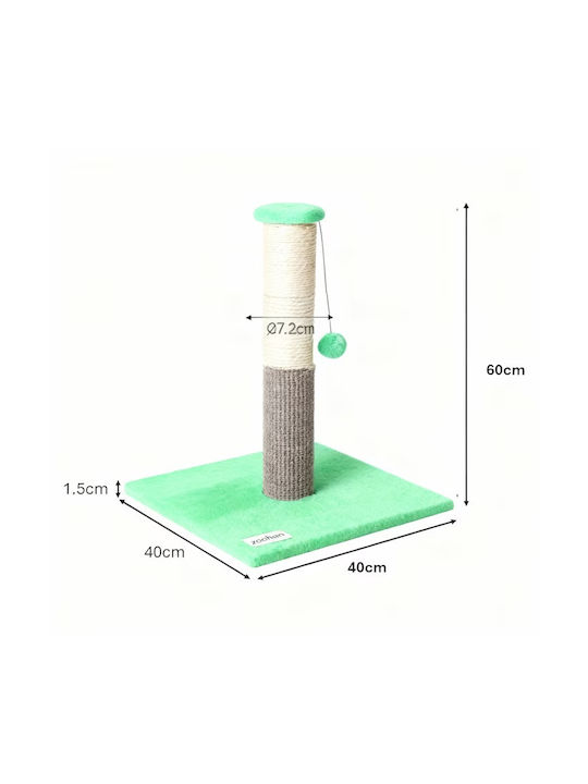 Cat Scratching Post Green 40x40x60cm