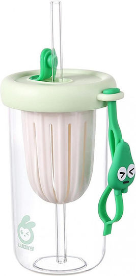 Alista Home Sticlă Pentru Copii Din Plastic Cu Pai Verde 500ml
