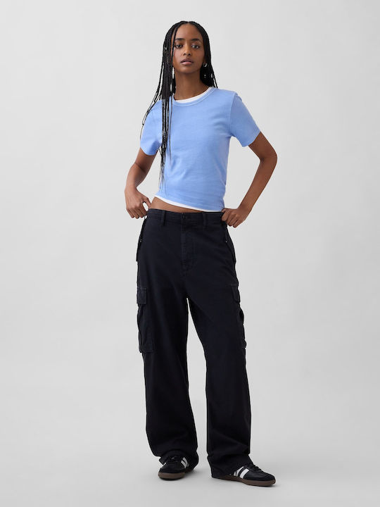 Дамски Crop Топ Памучен Moonstone Син