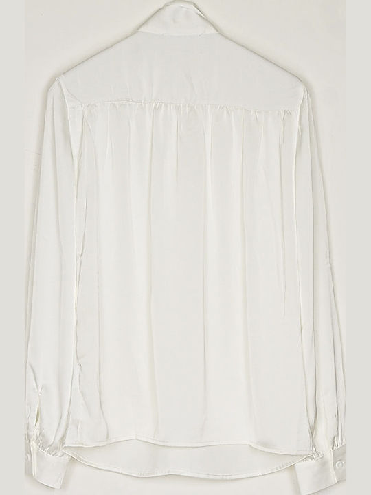 Bluza Damă Satin Alb