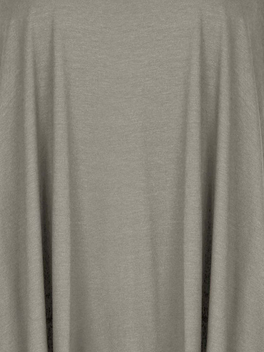 Women's Short Sleeve Blouse with V-Neckline Gray 0000.1506.C.NETTO-grey