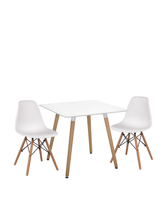 Esszimmermöbel-Set Twist Mit 2 Stühlen 80x80cm