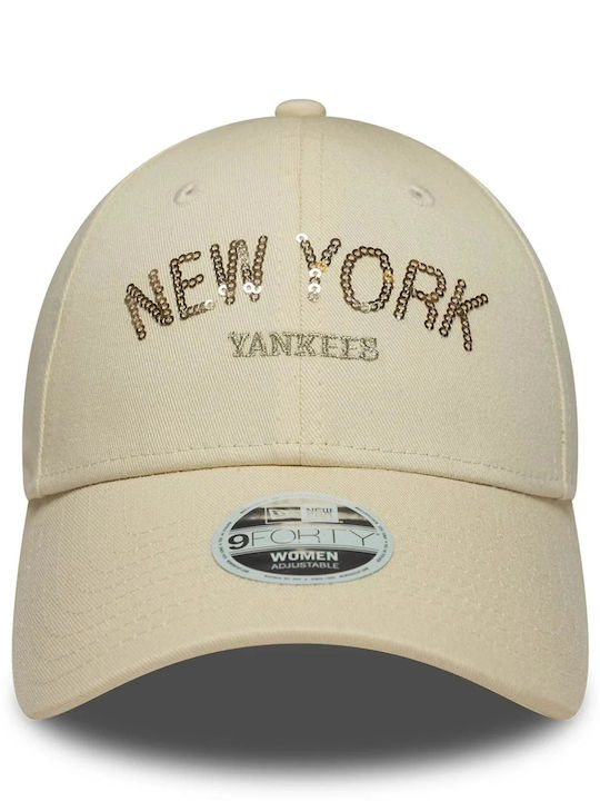 Γυναικείο New York Yankees Womens Mlb Sequin Wordmark Light Beige 9forty Cap