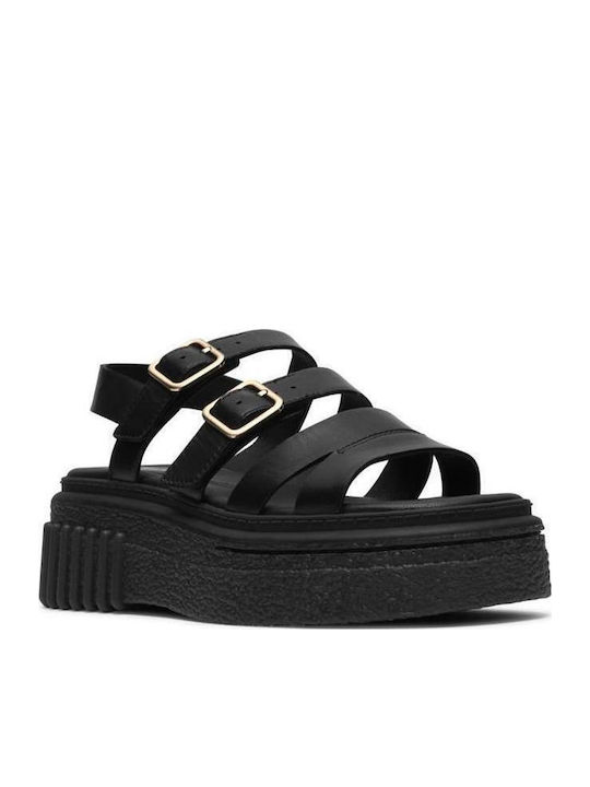 Clarks Evamar Strap Πλατφόρμες Μαύρες