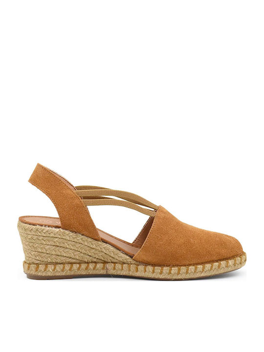 Leather Women's Espadrilles In Brown Colour