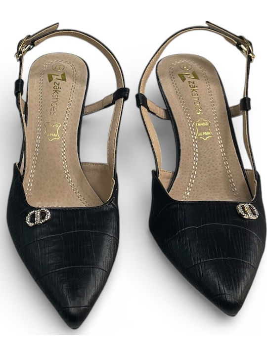 Heels Made of Patent Leather with High Heel Black