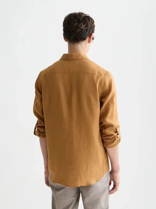 Scotch & Soda Λινό Πουκάμισο Καφέ