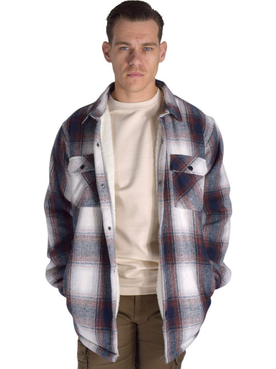 Langärmeliges Overshirt in normaler Passform in Ziegelrot