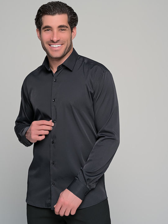 Long Sleeve Shirt in Regular Fit Black