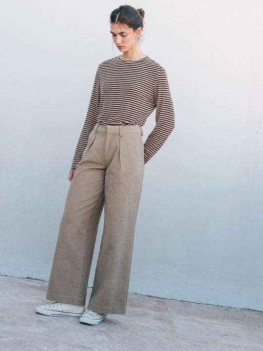 Damen Stoffhose Beige