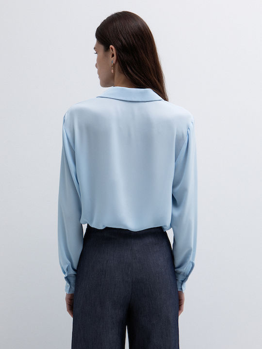 Long Sleeve Women's Shirt Light Blue