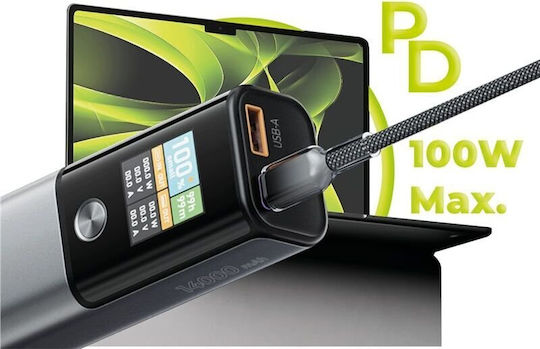 Mobile Origin PB12 Power Bank 14000mAh 100W με Θύρα USB-A και Θύρα USB-C Power Delivery Διάφανο