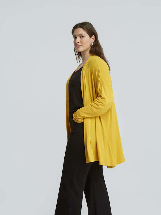 Long Women's Cardigan In Yellow Colour 0039.4519.NETTO-dark-yellow