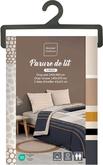 Douceur d'Intérieur Single Bed Sheets Set 140x190cm 4 Pieces