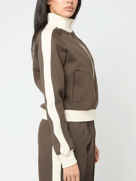 Signature Women's Sweatshirt Cardigan Brown