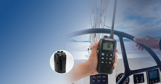 Retevis RM22 Kabelloser CB- und Zwei-Wege-Funkgerät VHF Marine 6W mit Monochrom-Display