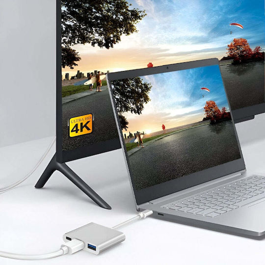 USB-C Докинг Станция с HDMI 4K Сива (ED044)