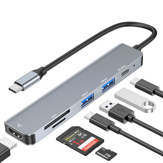 LinQ USB-C Docking Station With HDMI 4K PD Gray (ID7964)