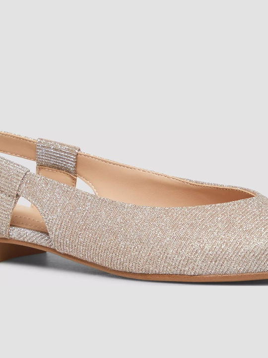 Γυναικείες Μπαλαρίνες Slingback σε Χρυσό Χρώμα