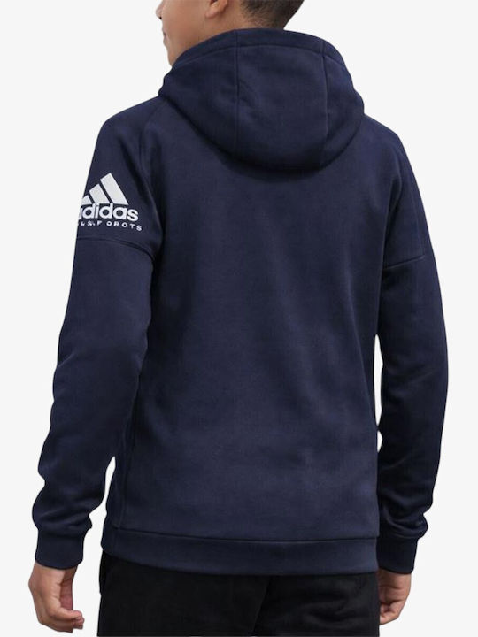 Kids Sweatshirt Cardigan with Blue Hood