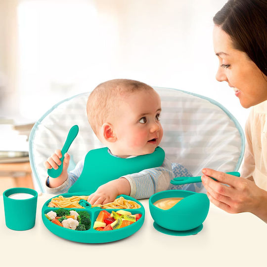 Alista Home Alista Home Baby- und Kinder-Essgeschirr aus Silikon Grünes 5er-Pack