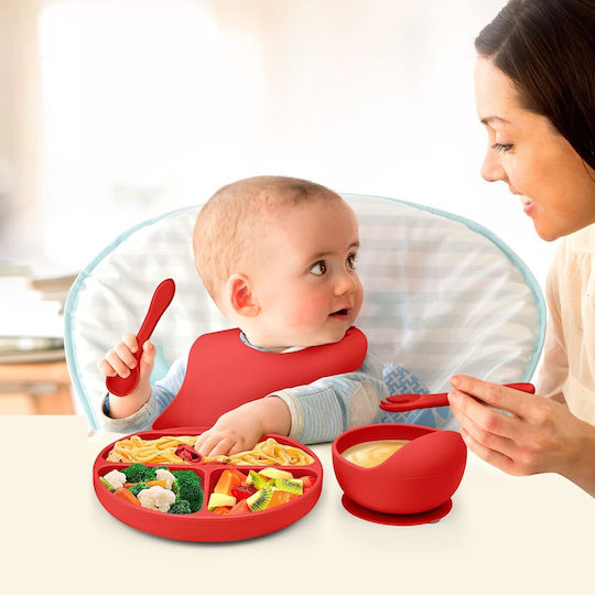 Alista Home Silicone Feeding Set Red 5pcs