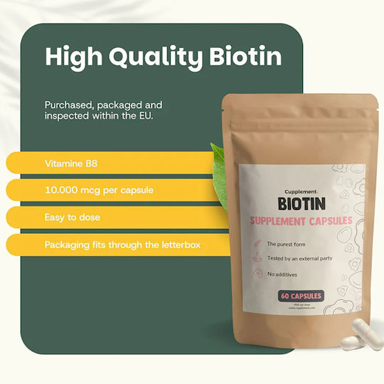 Cupplement Biotin Βιταμίνη για τα Μαλλιά, τo Δέρμα & τα Νύχια Energy 60 κάψουλες
