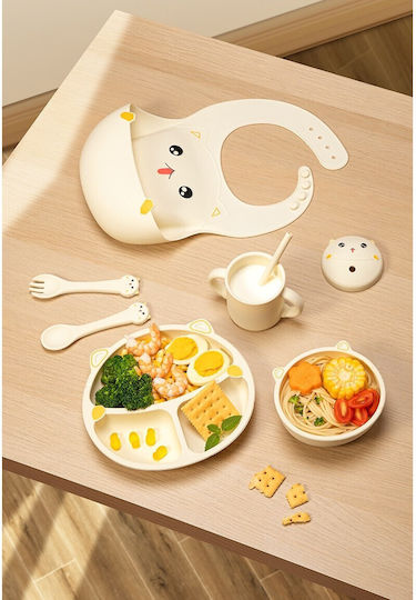 Alista Home Set De Masă Din Silicon Bej 5 Piese Pentru 12+ Luni