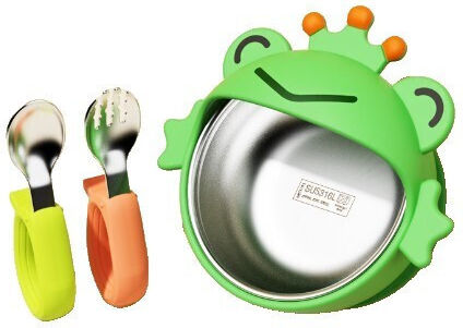 Alista Home Alista Home Baby- und Kinder-Essgeschirr aus Silikon Grau 3-teilig