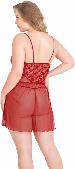 Women's Sexy Babydoll Set Plus Size 226 Primoda 3033 001 Red