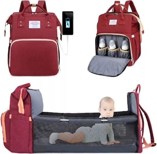 Alista Home Geantă pentru Scutece Tip Rucsac Roșie 42x32x22cm