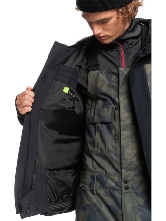 Quiksilver Mission Printed Block EQYTJ03339-KVJ2 Ανδρικό Μπουφάν για Σκι & Snowboard True Black/Fade Out Camo