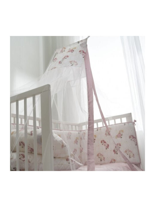 Vesta Home Κουνουπιέρα Κούνιας από Τούλι Ροζ 490x180εκ.