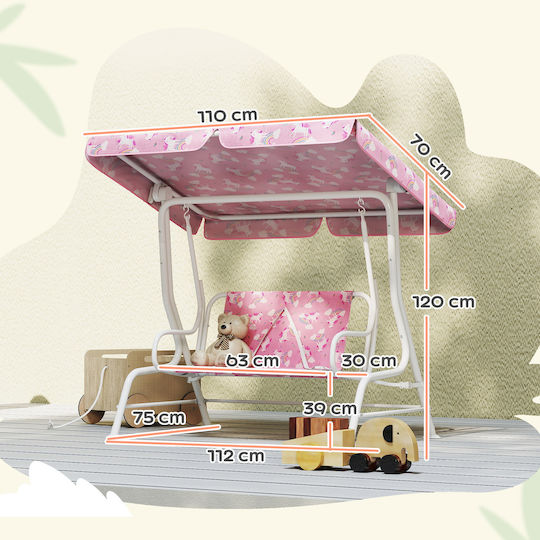 with Seat Belt Swing Hollywood 2 Seater Pink