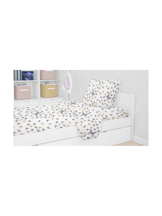 Dimcol Σετ Μονά Butterfly Beige 160x240cm