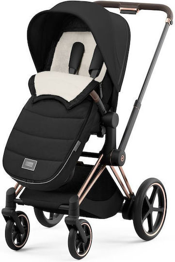 Cybex Platinum Stroller Footmuff Waterproof Sepia Black With Fleece Lining