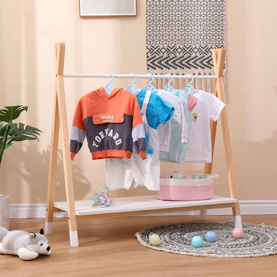 Freebox Kids Wall Hanger Multi Hook Wooden with Shelf