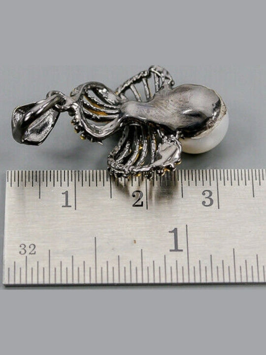 Artistic Pendant Pearl 925 Natural Amethyst